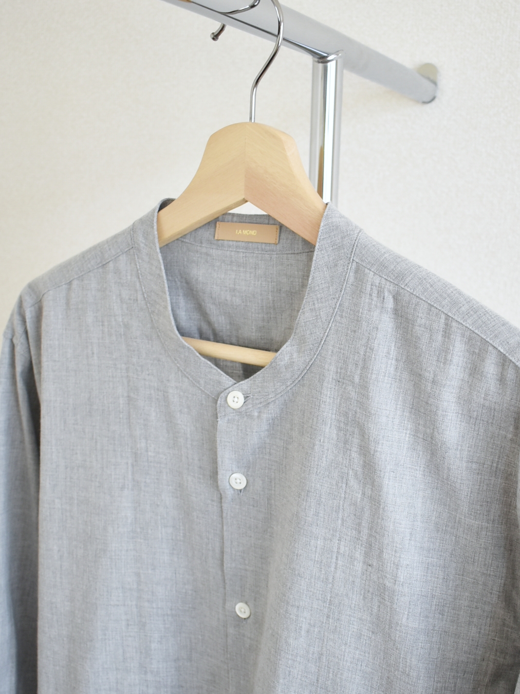 【ITEM】LAMOND / BAND COLLAR CHAMBRAY SHIRTS