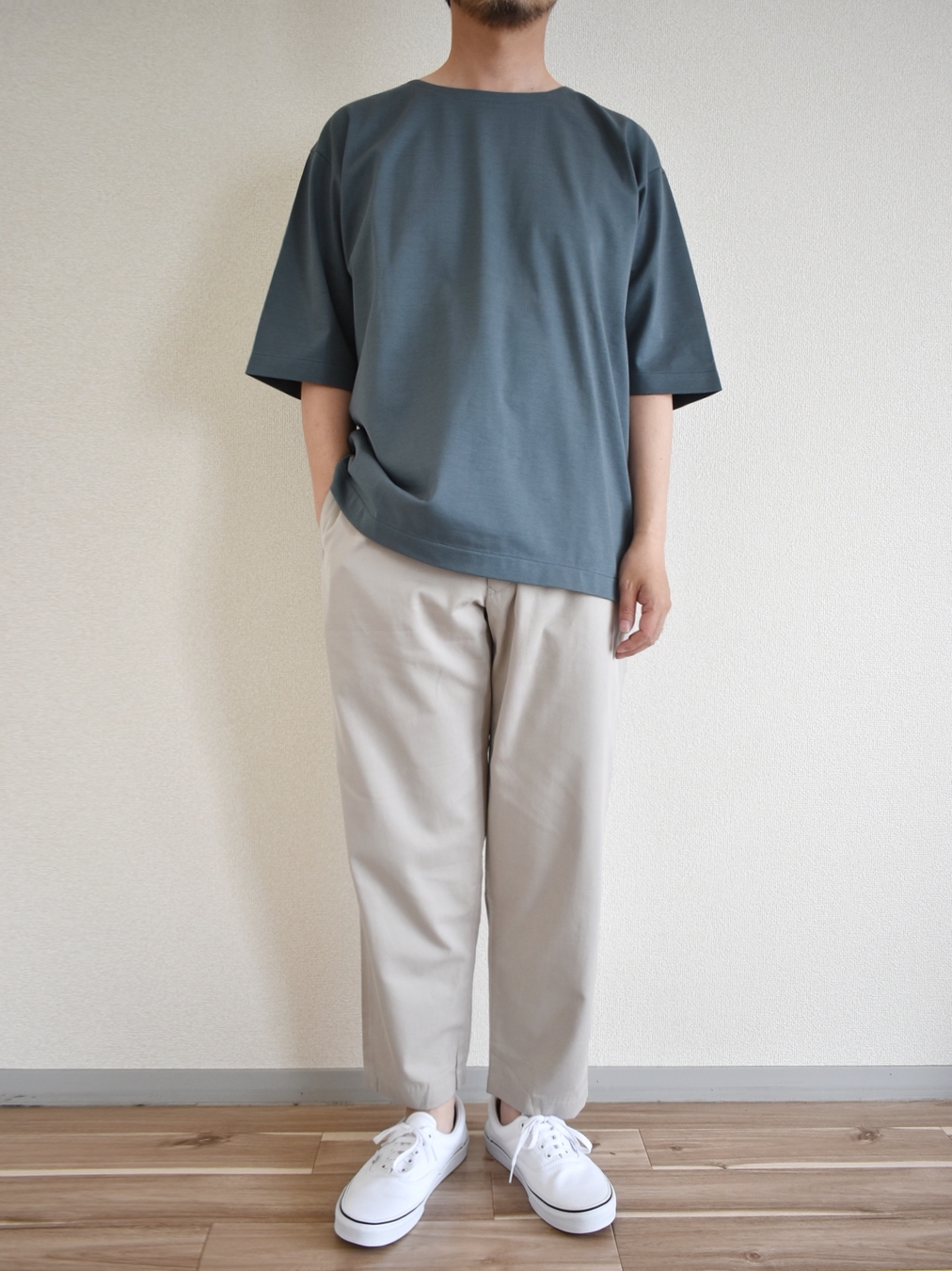 【STYLING】LAMOND バスクシャツ&パンツ シンプルコーディネート