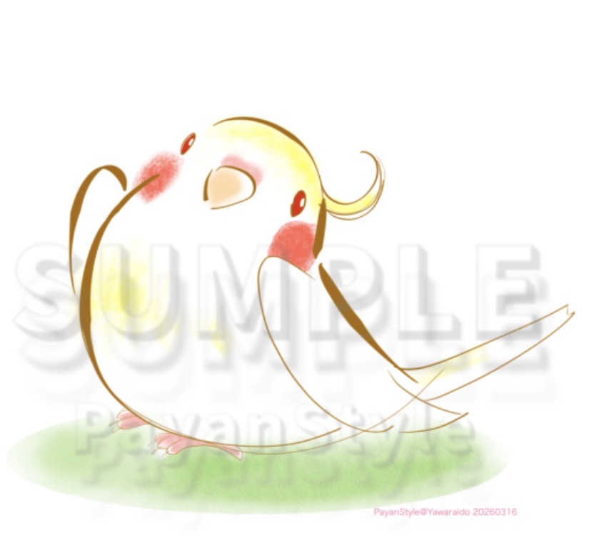 オカメインコのイラストカット1点販売開始