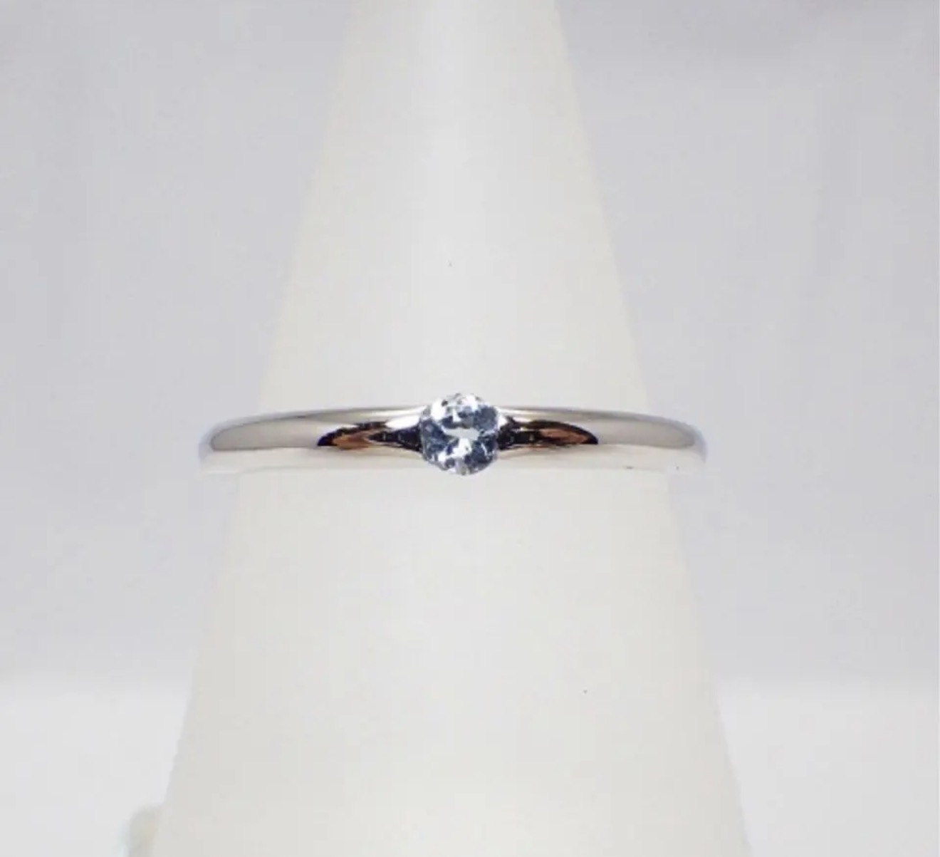 オーダー作製 アクアマリン一粒リング