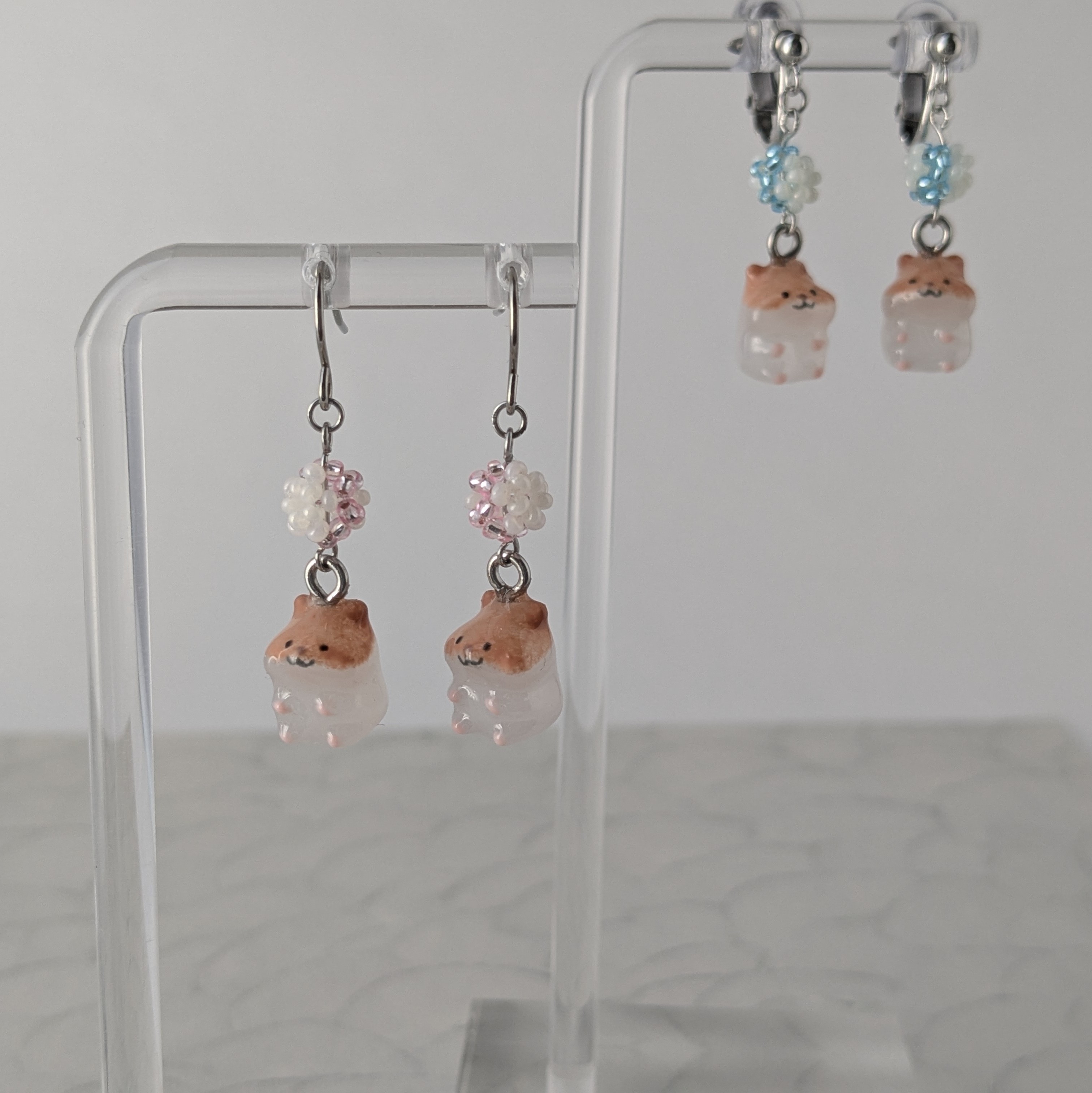 新商品！手描きぷっくりハムスターの耳飾り