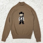 ドルガバ　カウボーイ刺繍ニット　ブラウン　イタリア製　ヴァージンウール