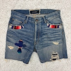 SURF RIDER　ステッチ　ダメージ加工デニム　インディゴ