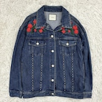 ジュエティ　薔薇刺繍　バッグ刺繍　長袖　Mサイズ