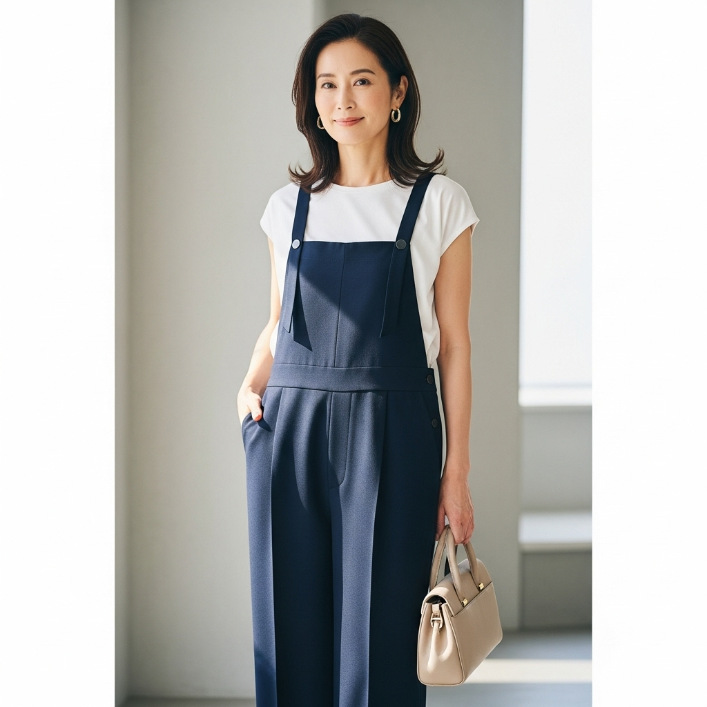 30代からのオーバーオール×Tシャツ「失敗しない組み合わせ」完全ガイド │ サロペット屋さん