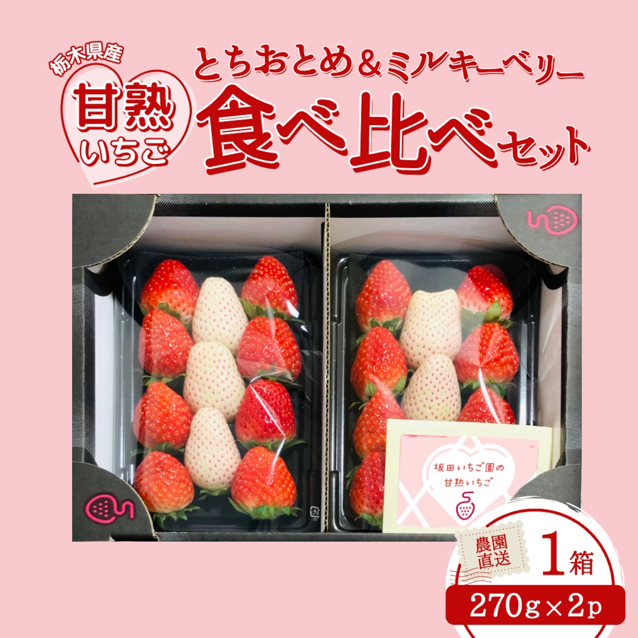 栃木県産「甘熟とちおとめ」「甘熟とちおとめ＆ミルキーベリー　食べ比べセット」注文受付開始！