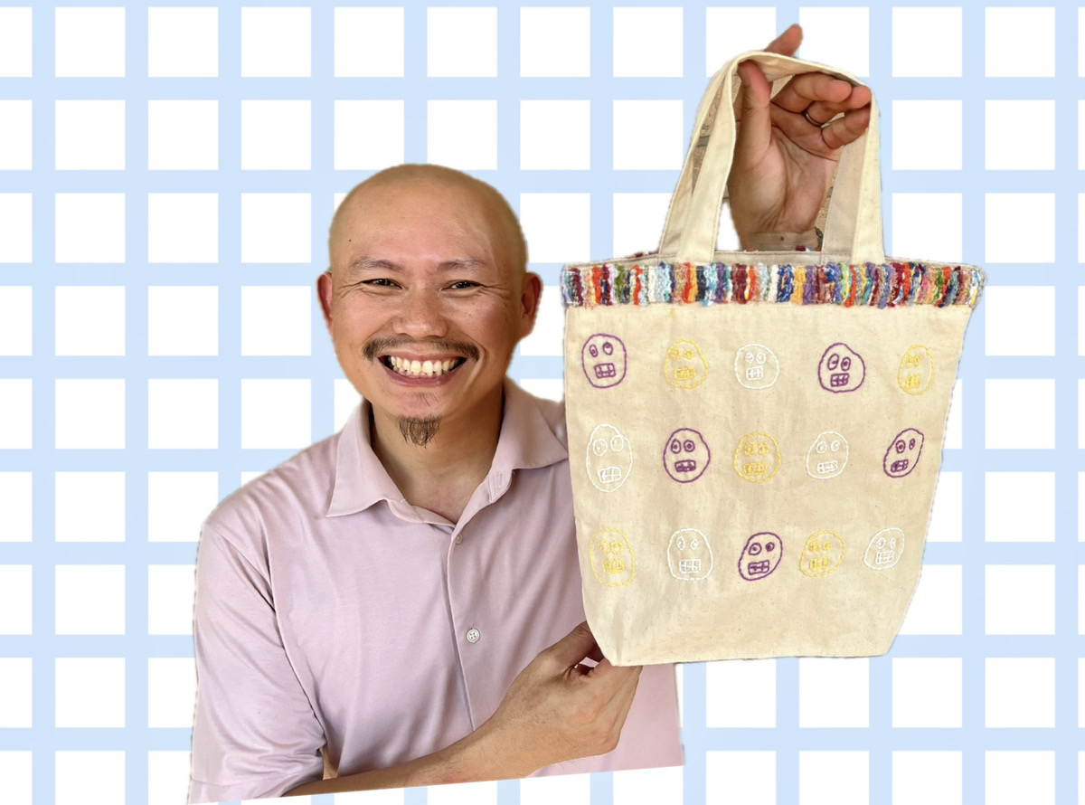 ⚫︎⚪︎ spica日和 ⚪︎ ⚫︎ 〜表情豊かな顔たちが緩やかに並んだ刺繍バッグ 〜