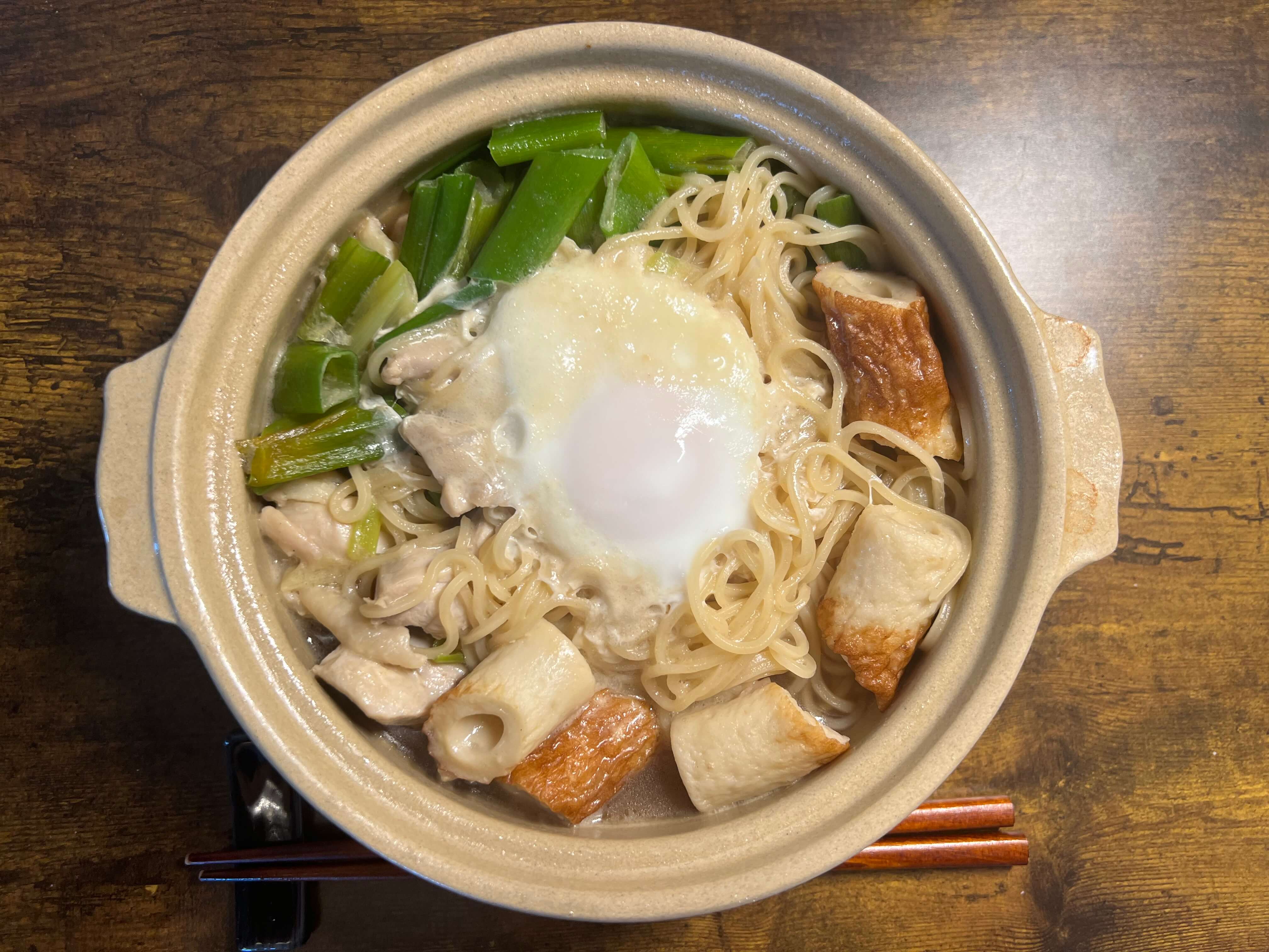 【具材レシピ】高知鍋焼きラーメンを一人鍋で作る!