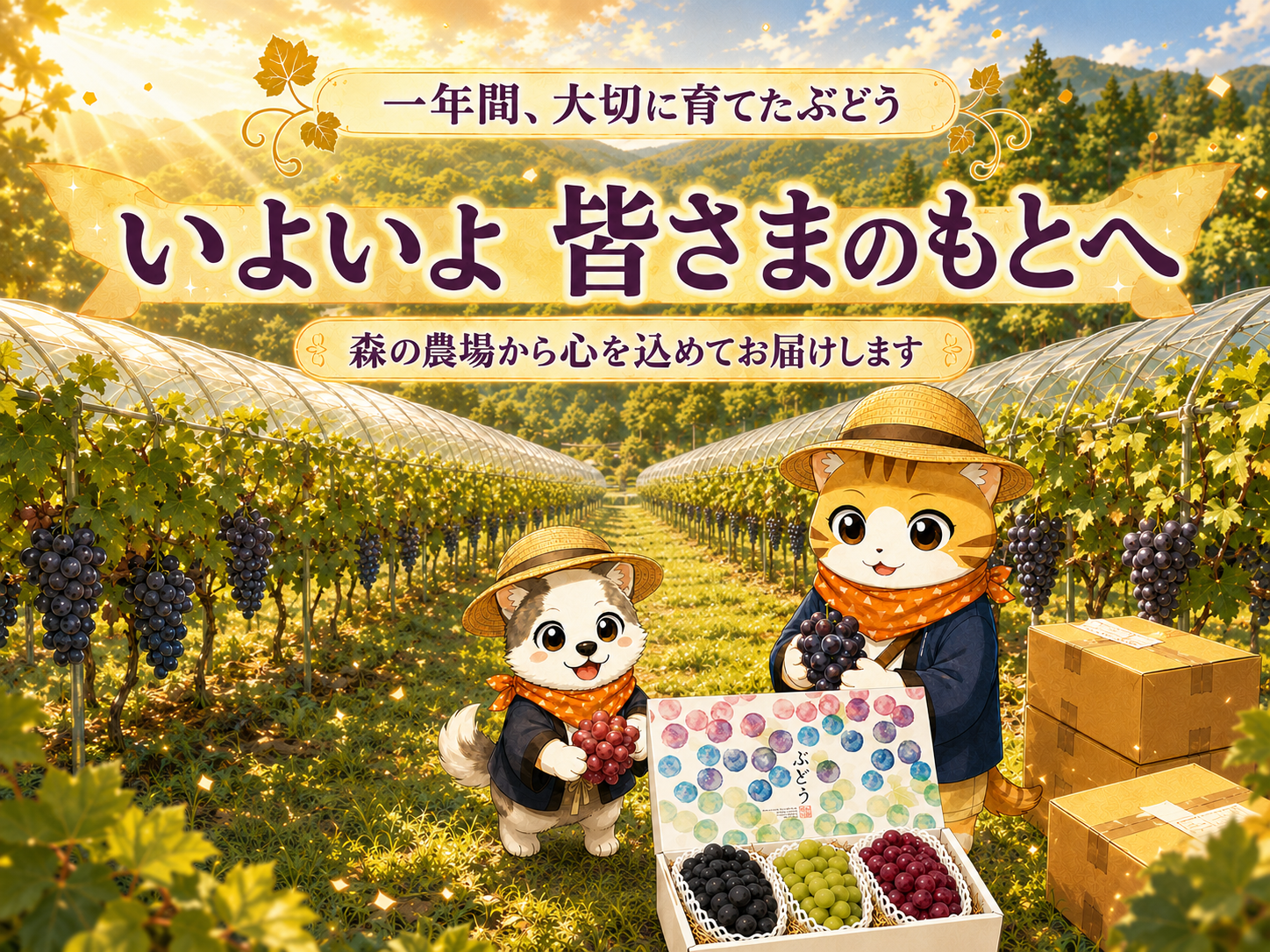 一年間、大切に育てたぶどうをお届けします
