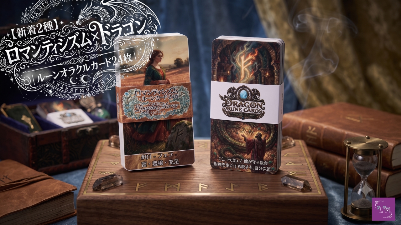 【新着2種】ロマンティシズム×ドラゴン|ルーンオラクルカード24枚、同時リリース