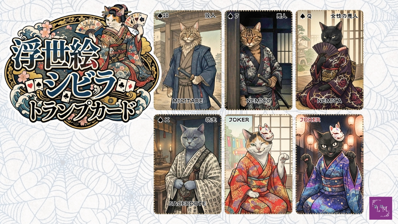 【新着】浮世絵猫シビラ｜トランプ兼用・54枚オラクルカード
