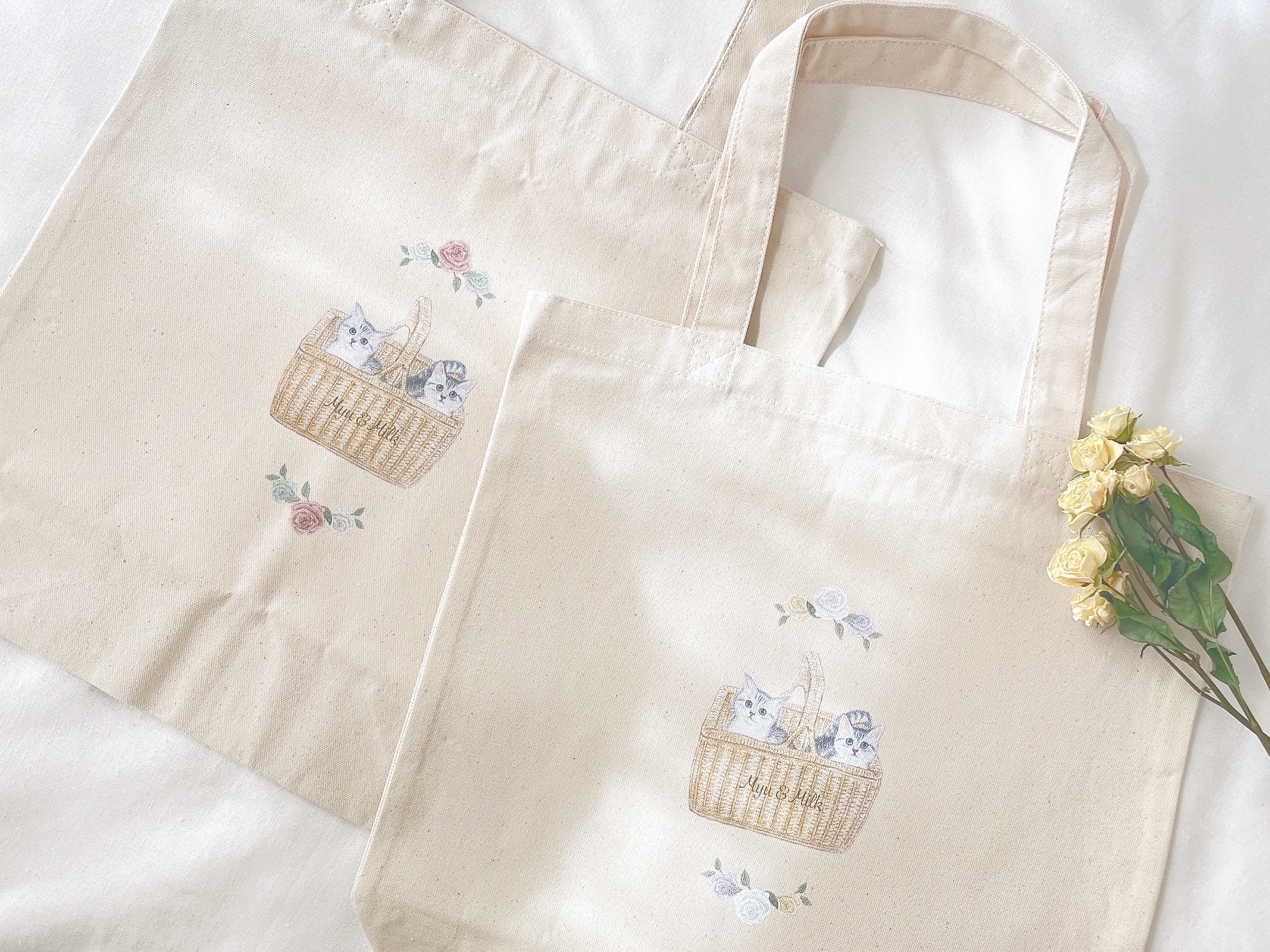 【New】猫バスケットデザイントート&クリアポーチ 販売開始のお知らせ🐈🧺