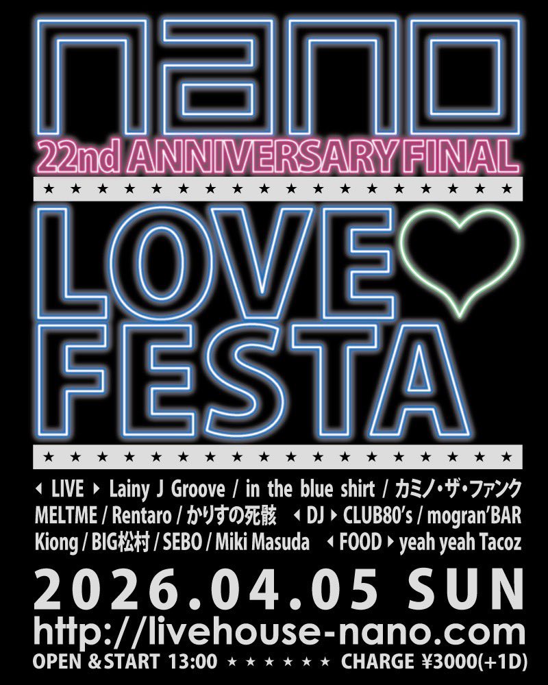 4/5  LOVEFESTA2026 @京都nano