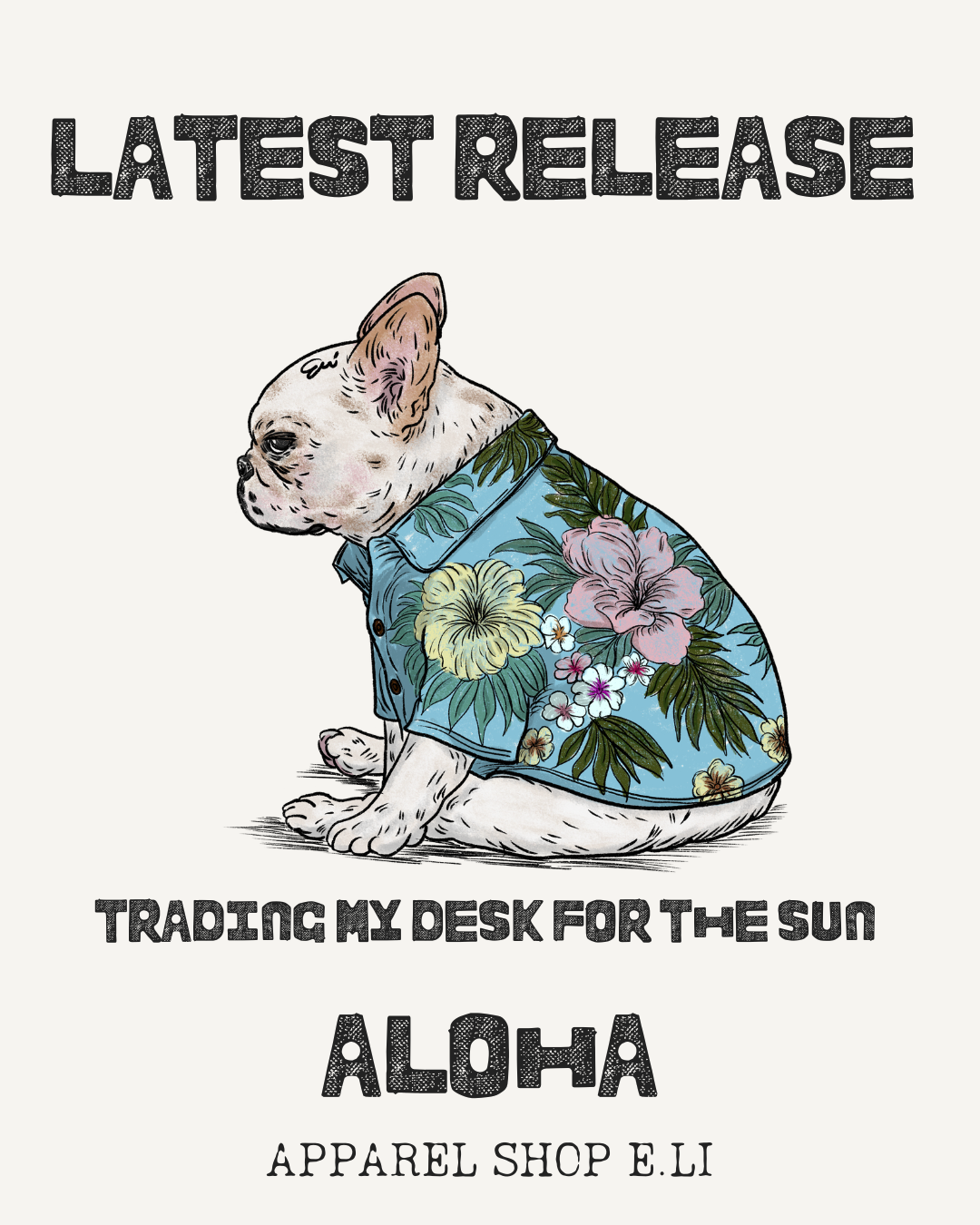 【NEW RELEASE】ALOHA Tシャツ: Trading my desk for sun.