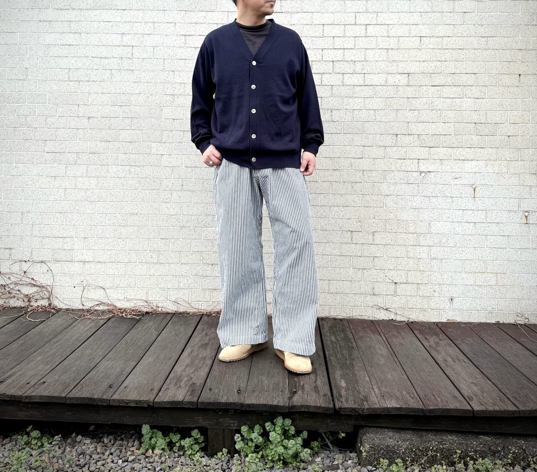 yonetomi よりハイツイストコットンのニットカーディガン入荷しました。