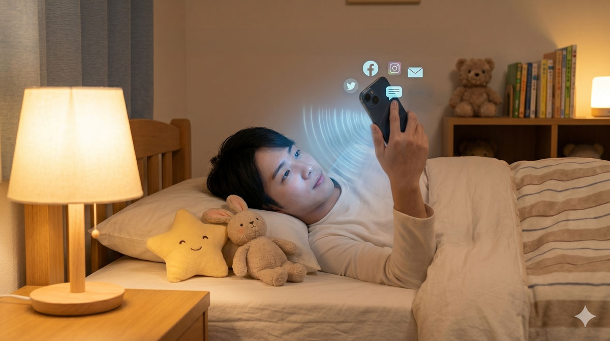 寝る前のスマホは要注意!「ブルーライト」などの光環境が睡眠を下げるメカニズム