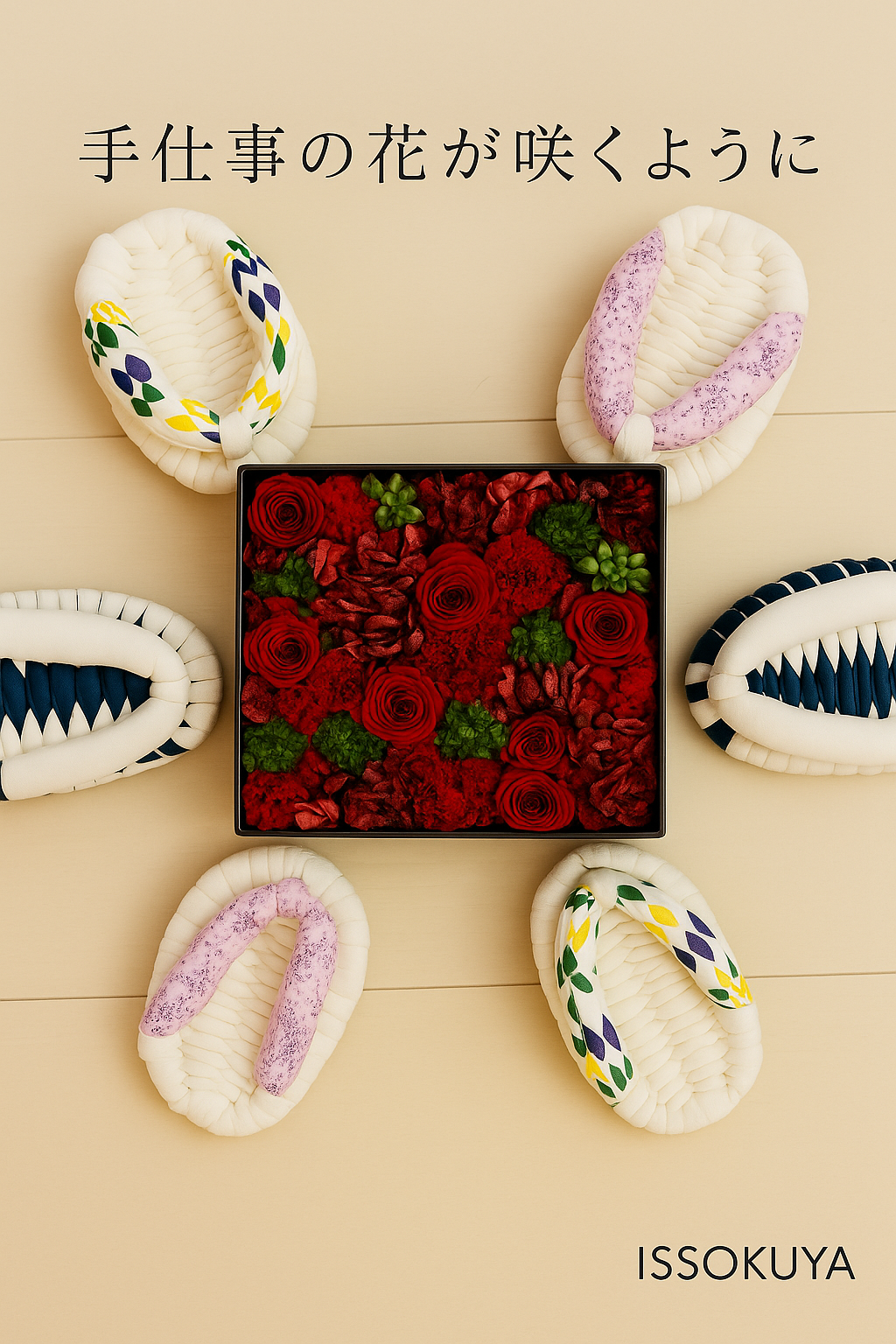 手仕事の花が咲くように    As if handmade flowers had bloomed.