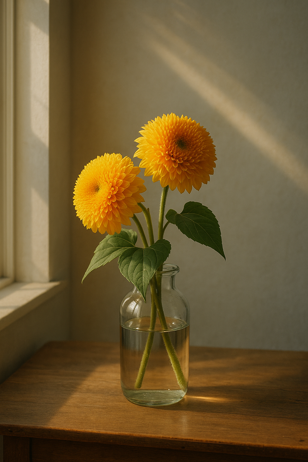 八重咲き子ひまわり｜夏の終わりと秋の始まりに飾る季節の生花（北摂・大阪）