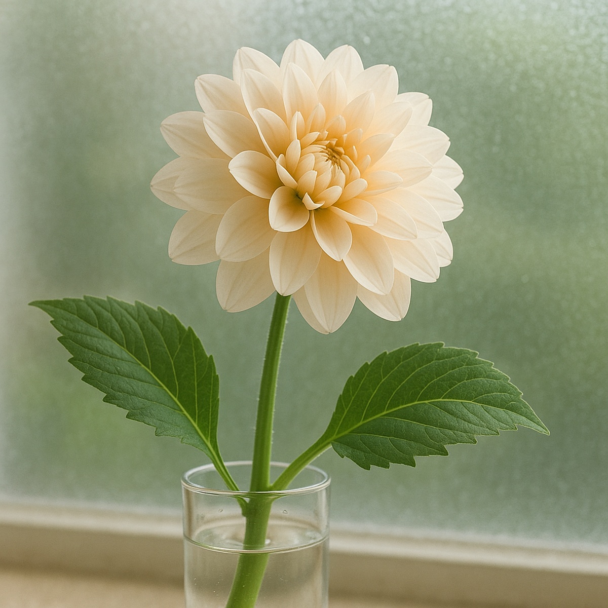 一輪じゃない一輪。窓辺のダリアでやわらぐ朝