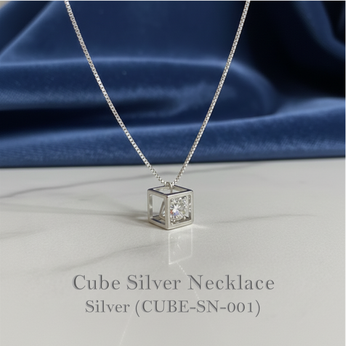 Cube Silver Necklace (CUBE-SN-001)