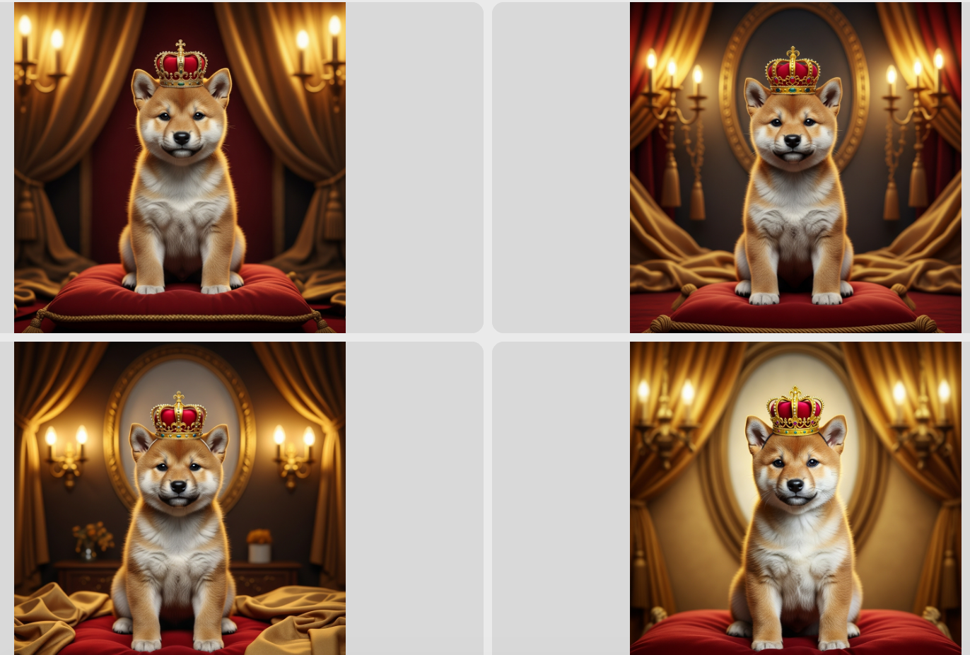 AIアートで描く王室の世界|柴犬とアメショのクラシカルシリーズ登場!