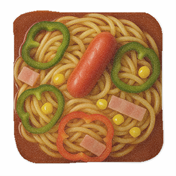 昭和グルメがタオルに!? 名古屋名物あんかけスパミニタオル