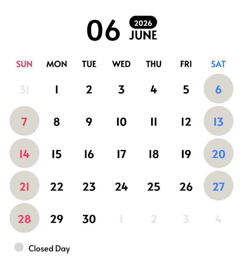 Business Days Calendar 2026年6月の営業日はこちら