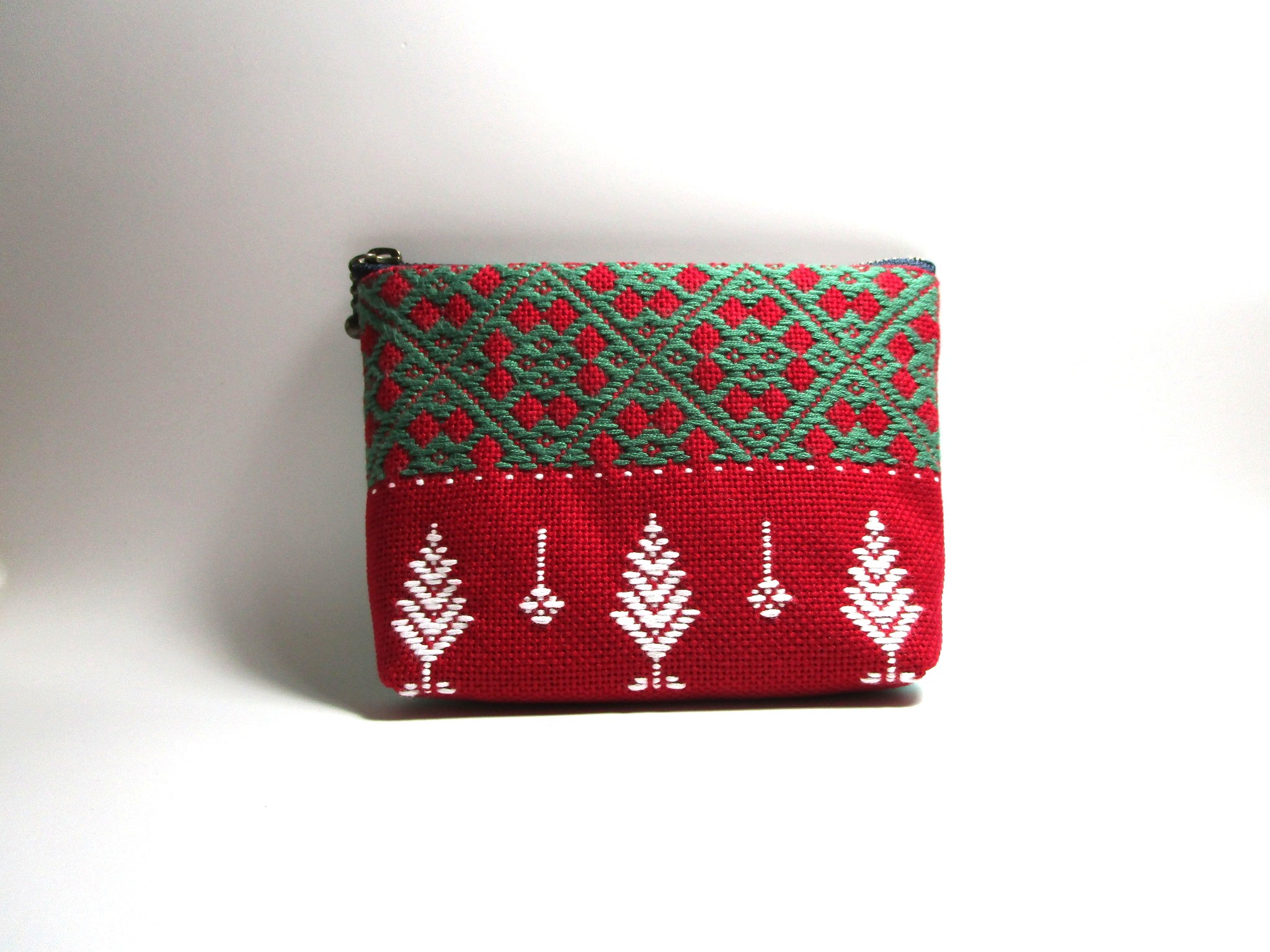 ★新作★こぎん刺し『花つなぎ』北欧風ファスナーポーチのご案内🎄