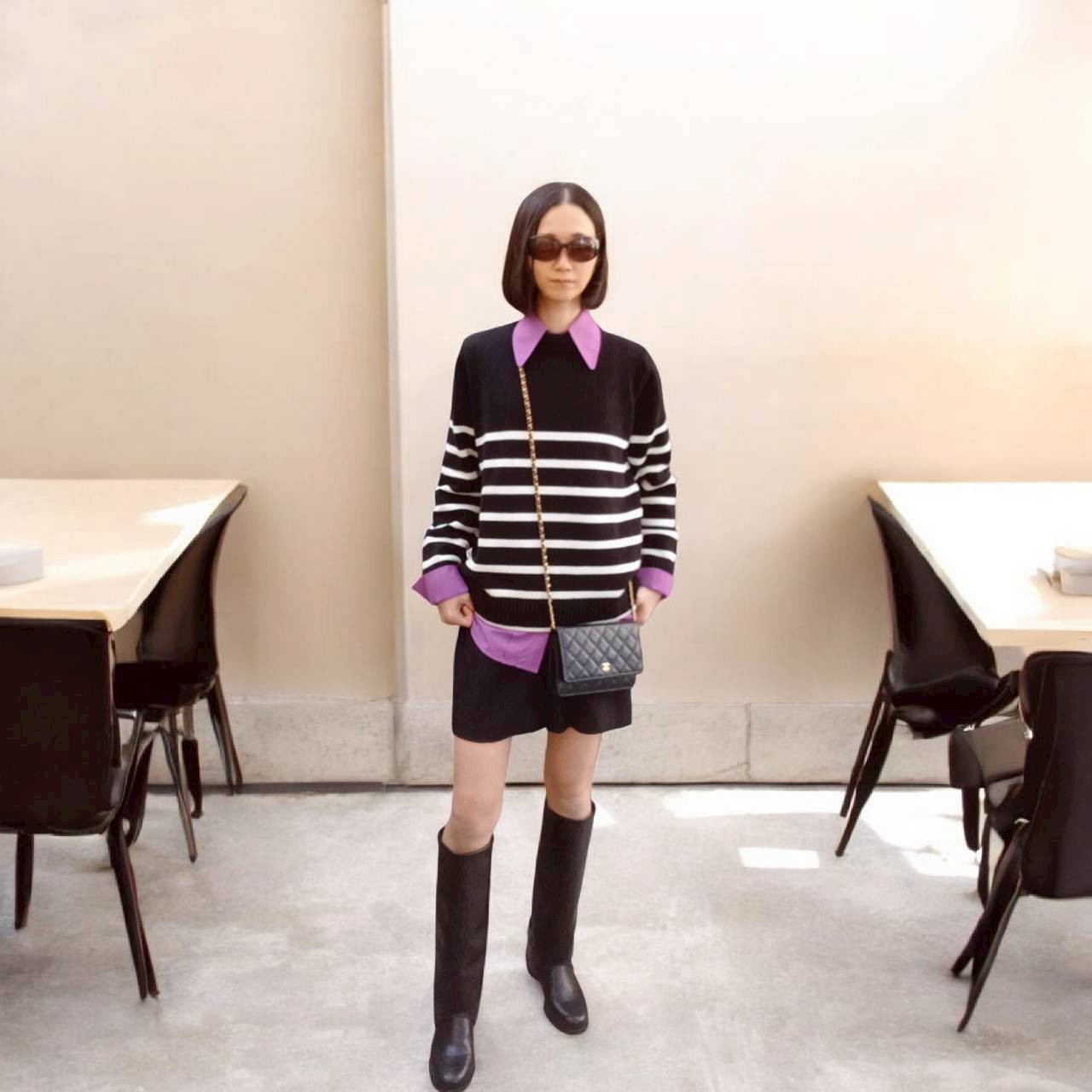 スタッフコーデ／人気No.1コットン100％ニット×カラーシャツ