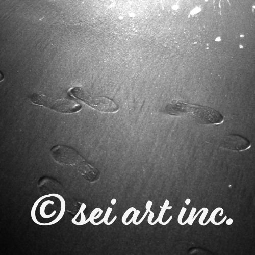 浜辺の足跡（モノクロ）