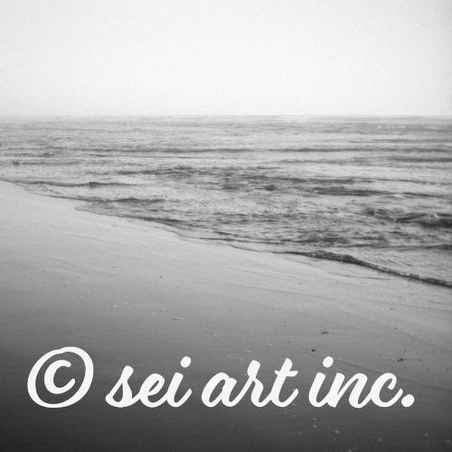 浜辺（モノクロ）
