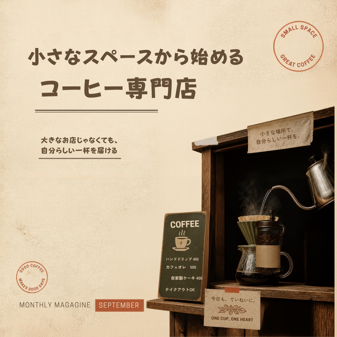 【9月号】小さなスペースから始める コーヒー専門店｜月刊誌