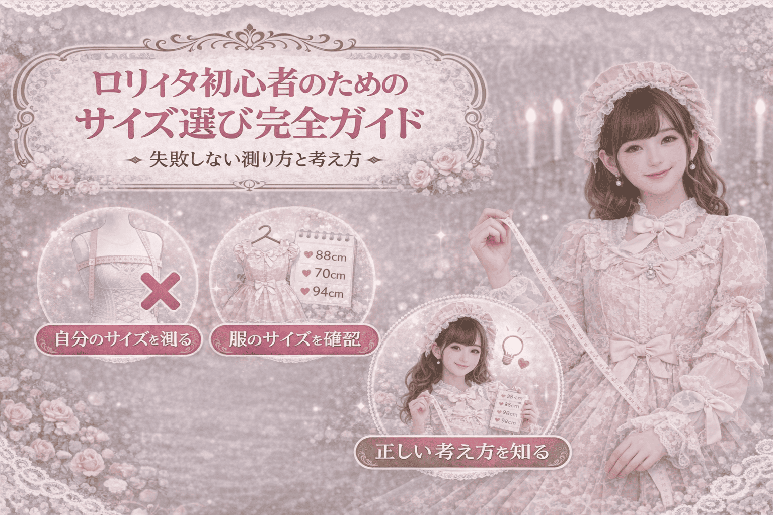ロリィタ初心者のためのサイズ選び完全ガイド｜失敗しない測り方と考え方