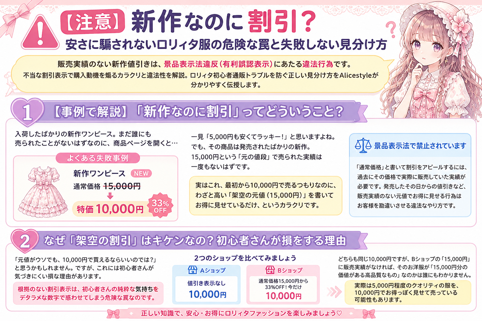 【重要なお知らせ】新作なのに割引？安さに騙されないロリィタ服の危険な罠と失敗しない見分け方