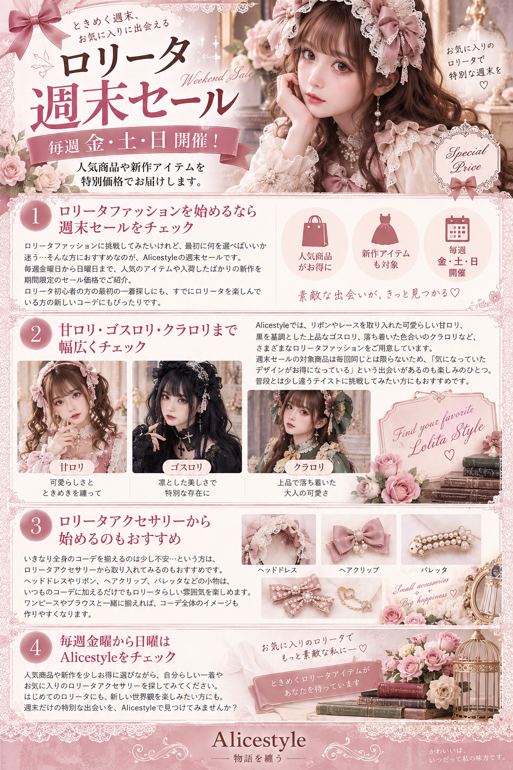 ロリータ 週末セール|金曜から日曜まで人気商品・新作がお得に