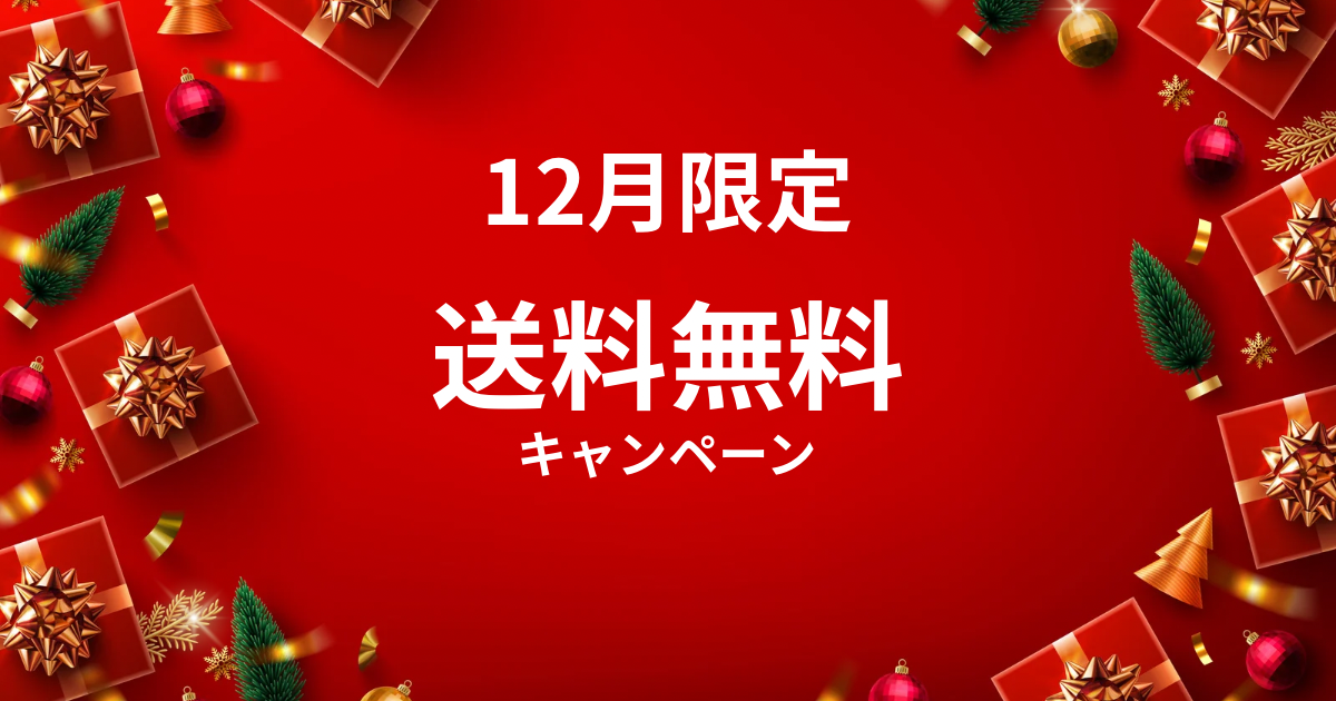 【12月限定】全品送料無料キャンペーンのお知らせ🎁