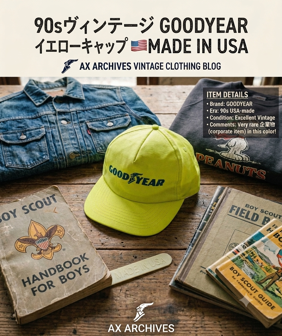【90s・USA製】圧倒的存在感！GOODYEAR 蛍光イエローの企業物キャップ