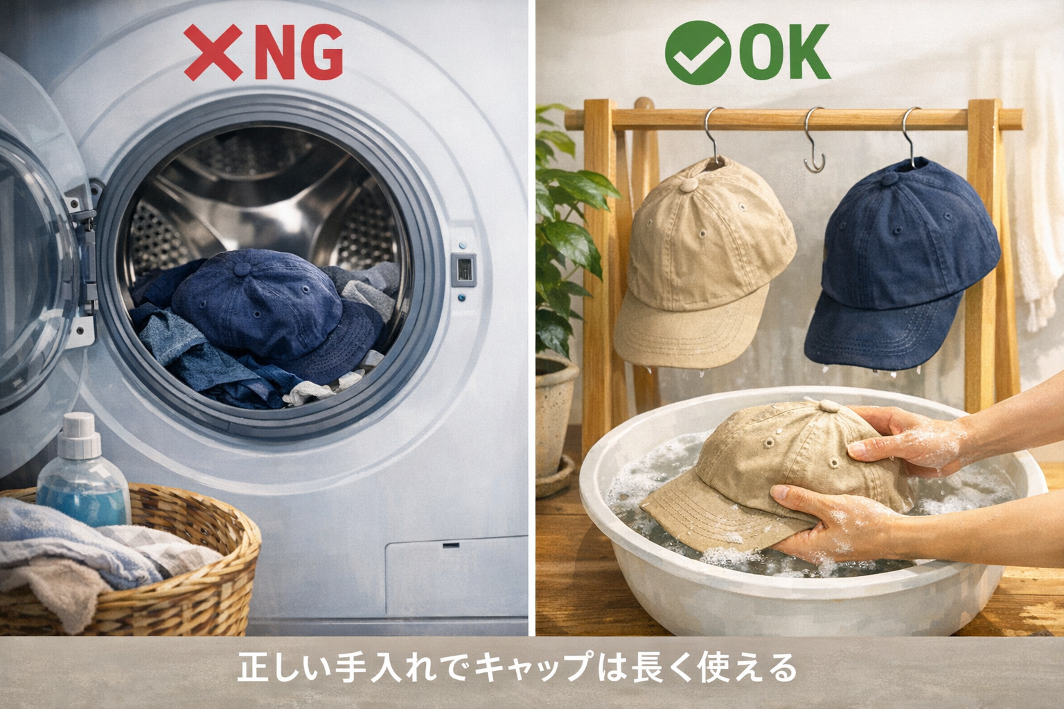 キャップは洗っていい?