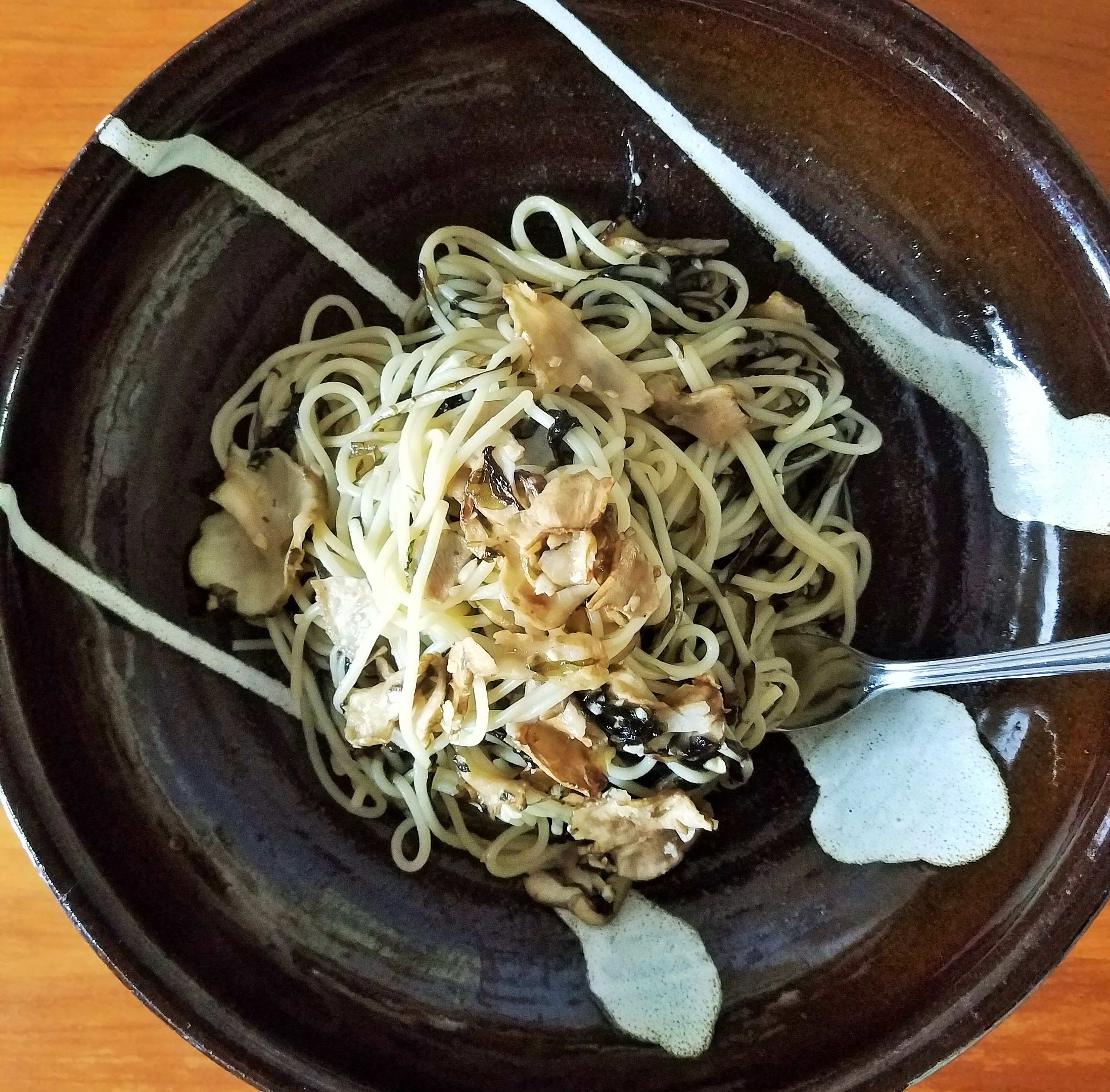 生海苔を使った菊芋のパスタ