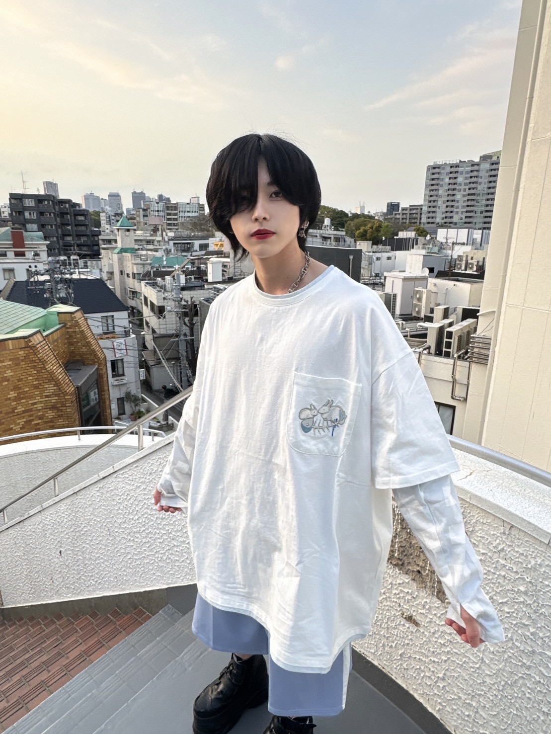 春に使いやすい🌸アームカバー付きビッグTEE！