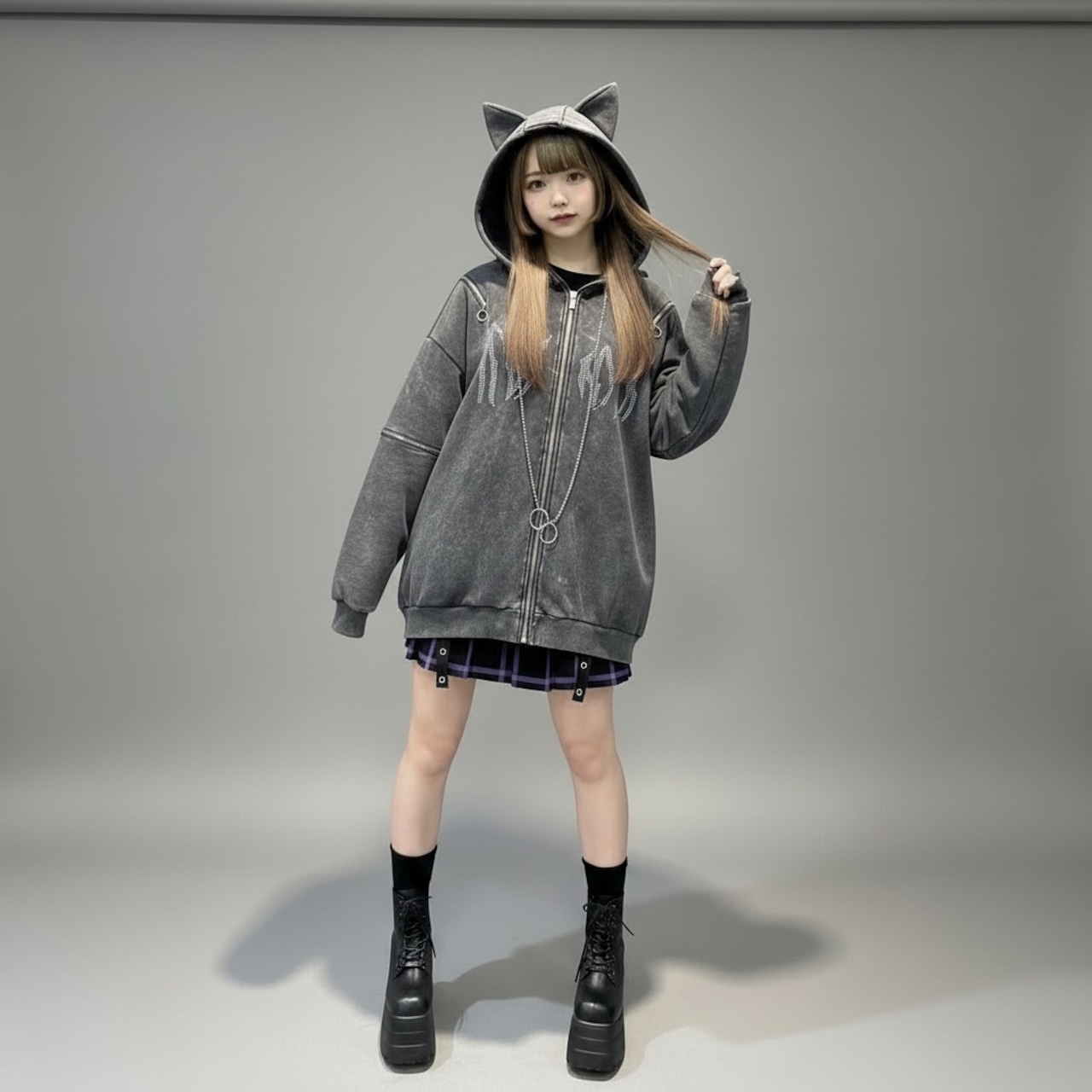 猫耳ピグメントパーカーには実はロングVerもあるんです！！！