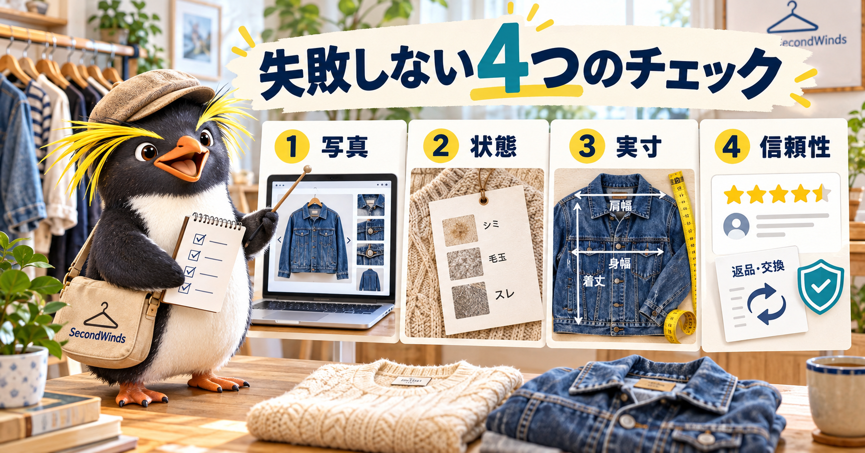 古着通販で失敗しないための4つのチェックポイント