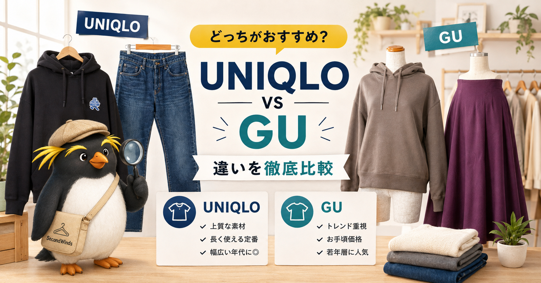 UNIQLOとGUどっちがおすすめ?違いを徹底比較
