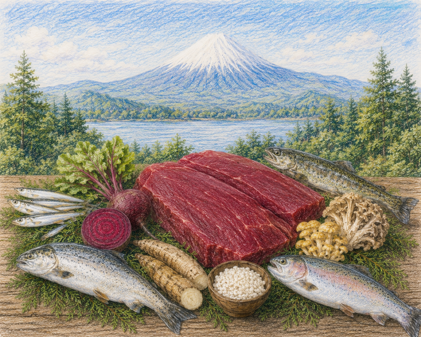 富士山の麓だから作れるごはんがあります