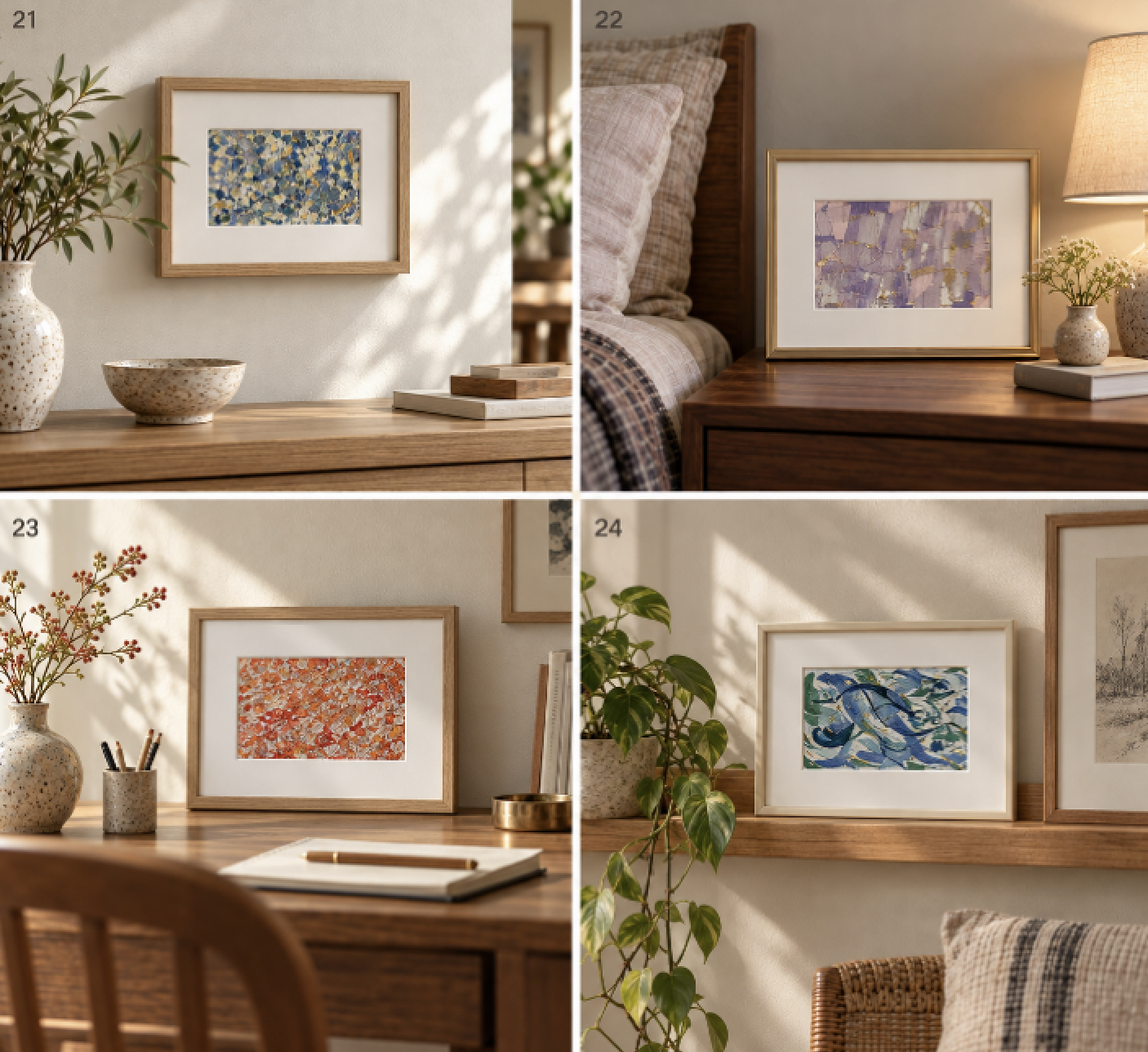 絵のある風景を、チャッピーと一緒に—アクリル抽象画が部屋を優しく包む瞬間