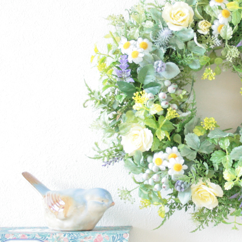 可愛さを妥協しない、パステルカラーのグリーンリース