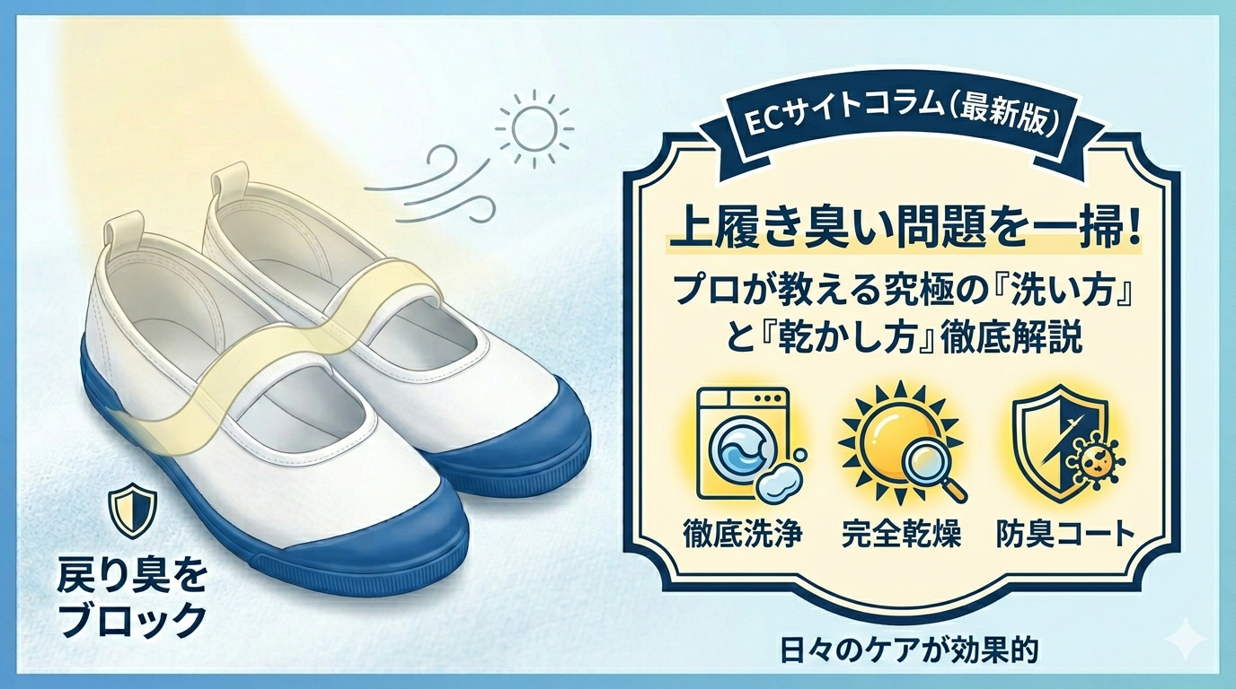 洗っても上履きが臭うのはなぜ？ 戻り臭の原因と見直したいポイント