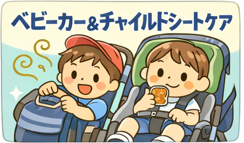 ベビーカー&チャイルドシートの「こもり臭対策 汗・食べこぼしの盲点に