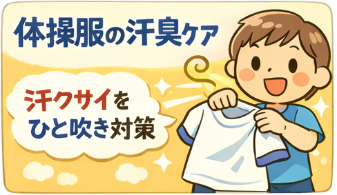 体操服・スポ少ウェアの汗臭に洗濯前の「ひと吹き」で翌日が変わる