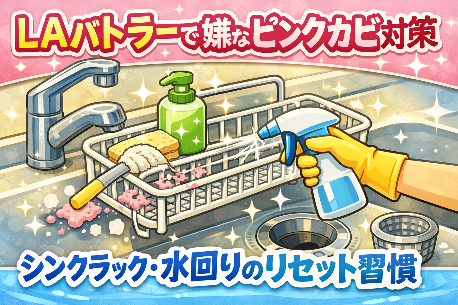 LAバトラーで嫌なピンクカビ対策|シンクラック・水回りのリセット習慣